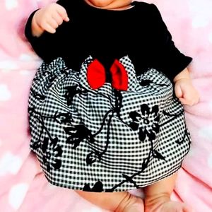 Floral dress with Red Bow